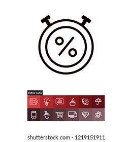 Stopwatch cyber monday vector icon