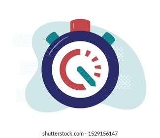 Stopwatch. Deadline time concept. Measurement symbol. Vector illustration in flat and cartoon style. 