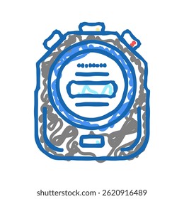 stopwatch device doodle icon sketch vector. stopwatch device sign. isolated symbol illustration