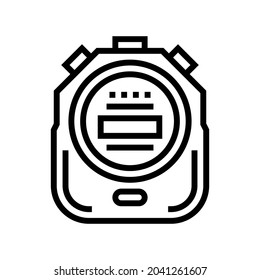 stopwatch device line icon vector. stopwatch device sign. isolated contour symbol black illustration