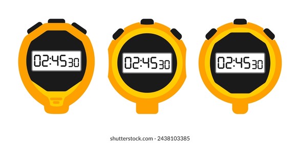 stopwatch digital modern design vector. flat design illustration isolated on white background.