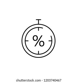 stopwatch discount icon. Element of cyber monday icon for mobile concept and web apps. Thin line stopwatch discount icon can be used for web and mobile