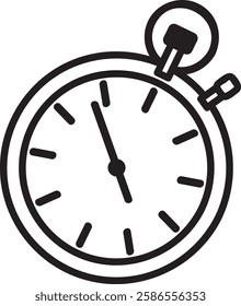 Stopwatch displaying hands at a specific moment, serving as a powerful symbol for concepts like time management, deadlines, and precision in various contexts