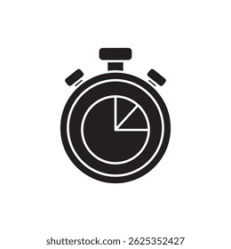 Stopwatch Displaying Pie Chart Representing Time Management and Analytics