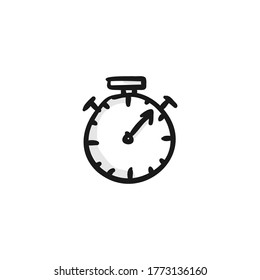 stopwatch doodle hand drawn doodle style icon concept vector illustration