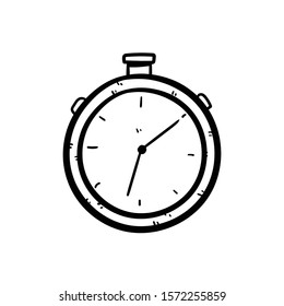 stopwatch doodle icon vector hand drawing 