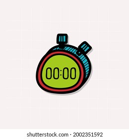 
icono del doodle stopwatch, ilustración vectorial.