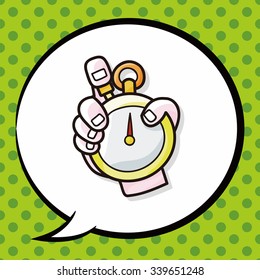 stopwatch doodle, speech bubble