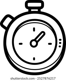 Stopwatch doodle vector icon and illustration