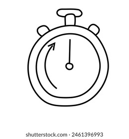 Stopwatch doodle. Vector illustration, isolated on white background