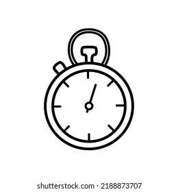 Stopwatch doodle vector illustration, sports timer clock, cartoon icon