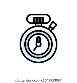 Stopwatch. Editable vector icon, coloured with outlined stroke.
