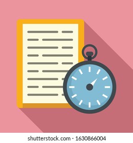 Stopwatch exam icon. Flat illustration of stopwatch exam vector icon for web design