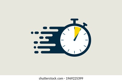 Stopwatch fast quick timely delivery flat icon