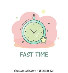 Stopwatch fast time rush hour concept. vector illustration
