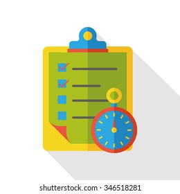 stopwatch and file flat icon