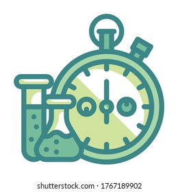 Stopwatch Fill Twotone icon. Laboratory Concept.