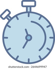 Stopwatch Filled Blue Tone Icon