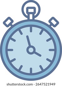 Stopwatch Filled Blue Tone Icon
