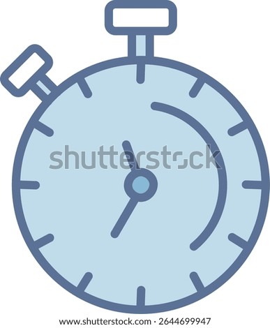 Stopwatch Filled Blue Tone Icon