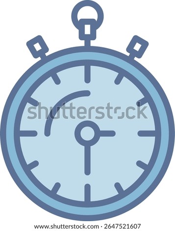 Stopwatch Filled Blue Tone Icon