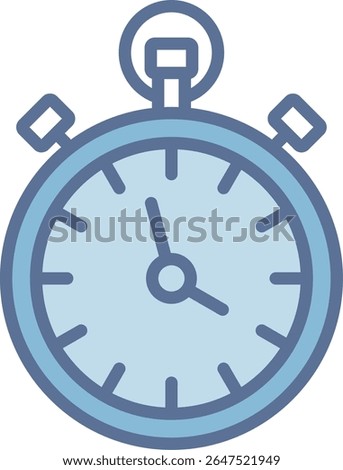 Stopwatch Filled Blue Tone Icon