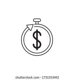 Stopwatch finance icon symbol vector