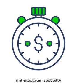 Icono de línea de vectores relacionados con stopwatch Finance. Pixel de Stroke Editable Perfecto.