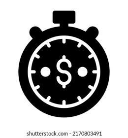 stopwatch Finance Related Vector Line Icon. Editable Stroke Pixel Perfect.
