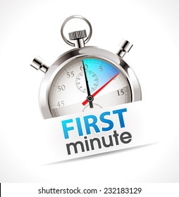 Stopwatch - first minute - promo time concept