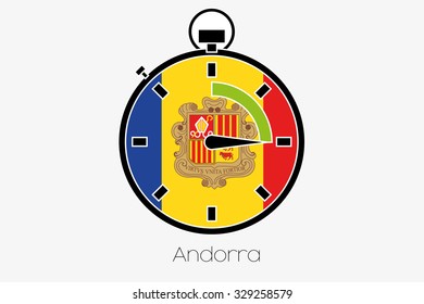 A Stopwatch with the flag of Andorra
