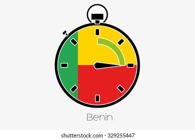 A Stopwatch with the flag of Benin