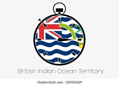 A Stopwatch with the flag of British Indian Ocean Territory
