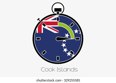 A Stopwatch with the flag of Cook Islands