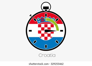 A Stopwatch with the flag of Croatia