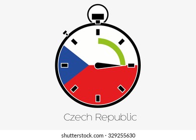 A Stopwatch with the flag of Czech Republic