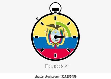 A Stopwatch with the flag of Ecuador