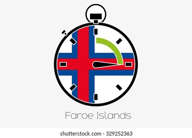 A Stopwatch with the flag of Faroe Islands