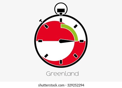 A Stopwatch with the flag of Greenland