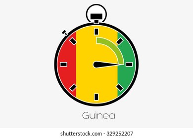 A Stopwatch with the flag of Guinea