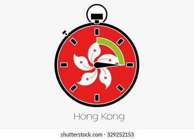 A Stopwatch with the flag of Hong Kong