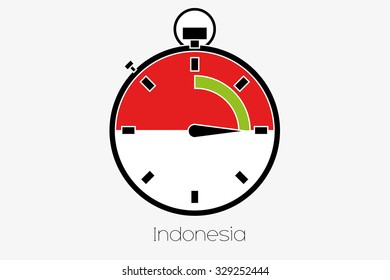A Stopwatch with the flag of Indonesia