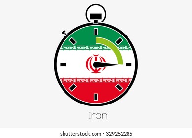 A Stopwatch with the flag of Iran