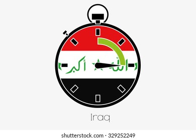 A Stopwatch with the flag of Iraq