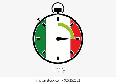 A Stopwatch with the flag of Italy