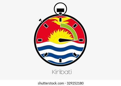 A Stopwatch with the flag of Kiribati