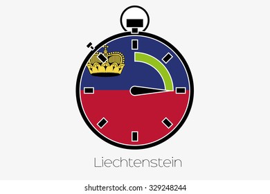 A Stopwatch with the flag of Liechtenstein