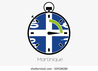 A Stopwatch with the flag of Martinique