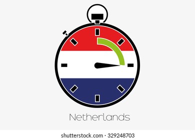A Stopwatch with the flag of Netherlands