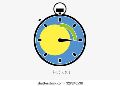 A Stopwatch with the flag of Palau